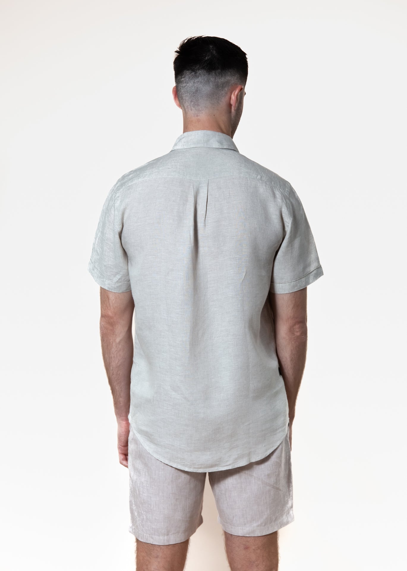 Natural - Short Sleeve Italian Linen Shirt - Mr. Linen Co Mr. Linen CO