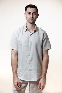 Natural - Short Sleeve Italian Linen Shirt - Mr. Linen Co Mr. Linen CO