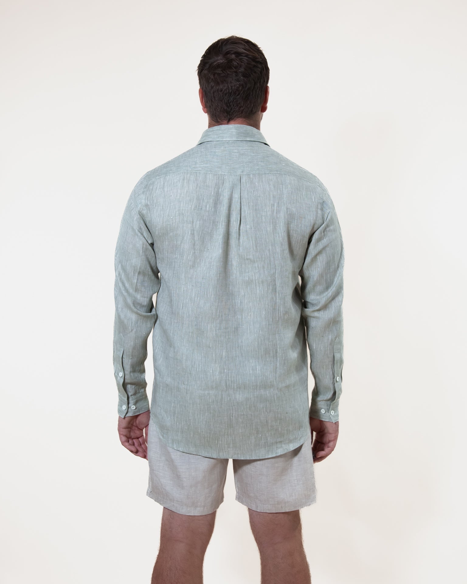 Pistachio - Long Sleeve Natural Hemp Shirt - Mr. Linen Co Mr. Linen CO